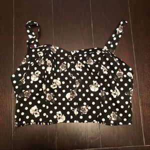 hot topic size 2 skull and rose crop